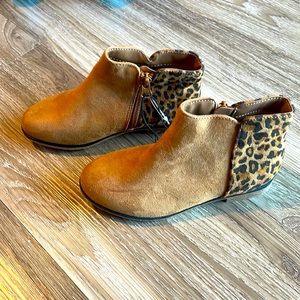 Brand new, never worn. Tan Leopard girls boots.